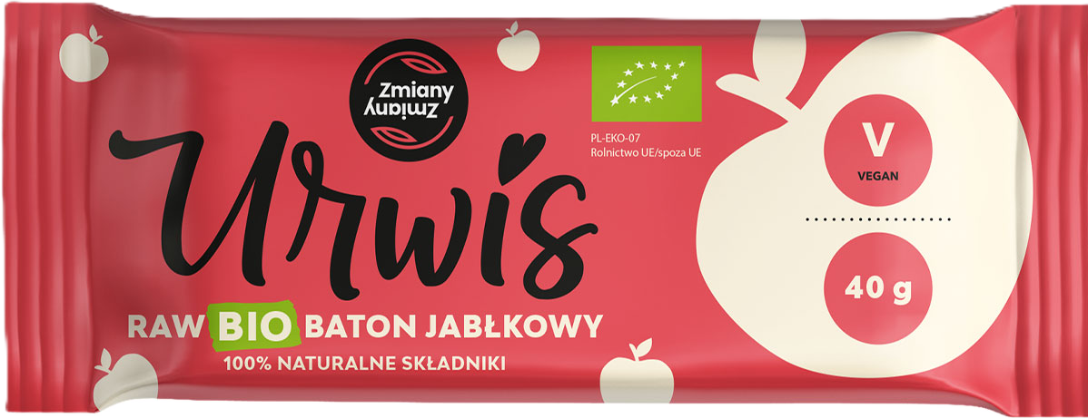 BATON JABŁKOWY URWIS BEZGLUTENOWY BIO 40 g - ZMIANY ZMIANY