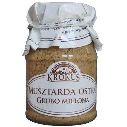 MUSZTARDA OSTRA GRUBO MIELONA 185 g - KROKUS