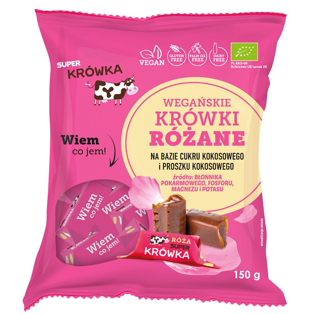 KRÓWKI O SMAKU RÓŻANYM BEZMLECZNE BEZGLUTENOWE BIO 150 g - ME GUSTO...