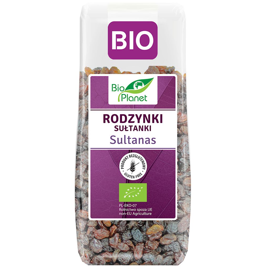 RODZYNKI SUŁTANKI BEZGLUTENOWE BIO 200 g - BIO PLANET