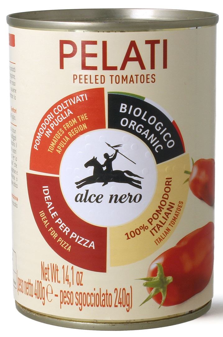 POMIDORY CAŁE BEZ SKÓRY BIO 400 g (240 g) - ALCE NERO