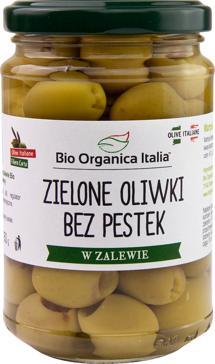 OLIWKI ZIELONE BEZ PESTEK W ZALEWIE BIO 280 g (150 g) (SŁOIK) - BIO...