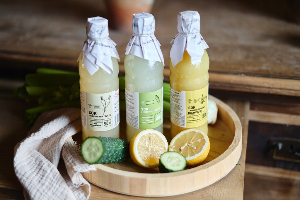 SOK Z KISZONEJ PIETRUSZKI zakwas PROBIOTYK detoks NIEPASTERYZOWANY 500ml