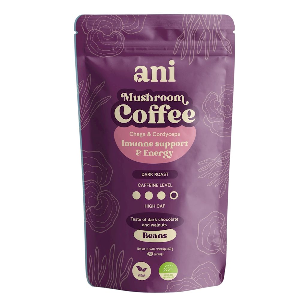KAWA ZIARNISTA ARABICA Z CHAGĄ I CORDYCEPS BIO 350 g - ANI