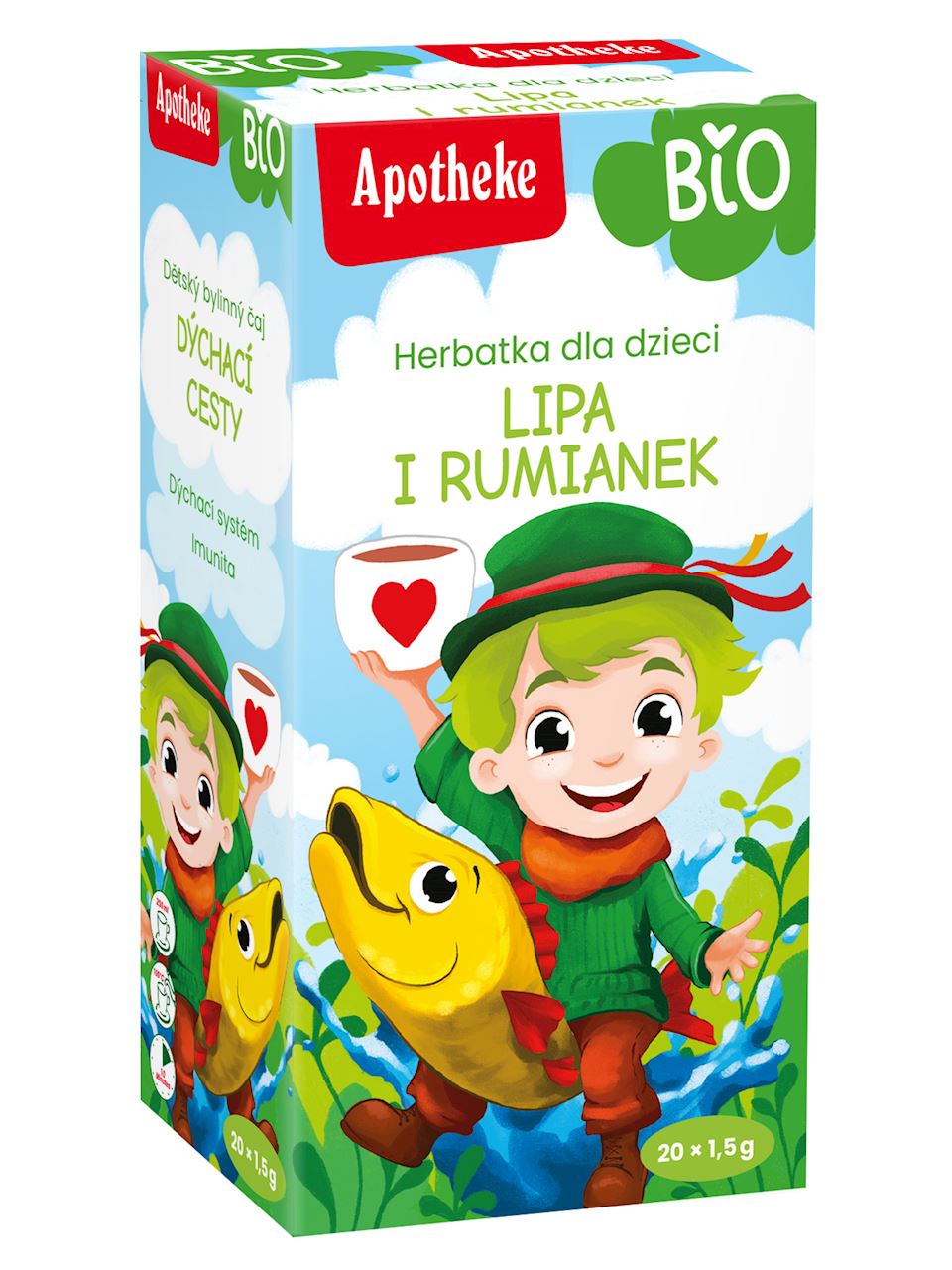 HERBATKA DLA DZIECI - LIPA, RUMIANEK I MIĘTA BIO (20 x 1,5 g) 30 g...