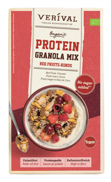GRANOLA PROTEINOWA Z CZERWONYMI OWOCAMI I KOKOSEM BEZ DODATKU CUKRÓW...