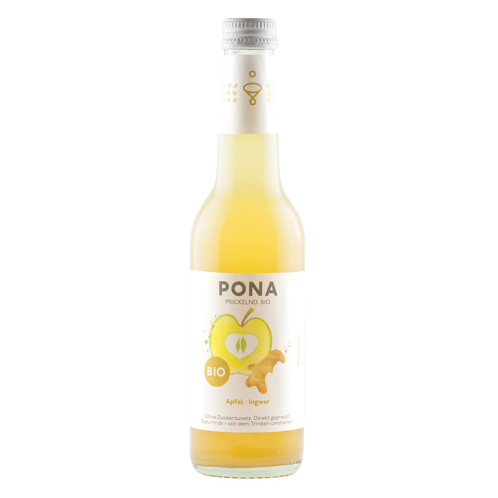 NAPÓJ MUSUJĄCY JABŁKO - IMBIR BEZ DODATKU CUKRÓW BIO 330 ml - PONA