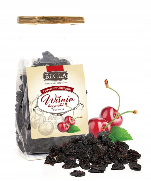 WIŚNIA BEZ PESTKI suszona WIŚNIE suszone NA PREZENT przekąska 100g BECLA