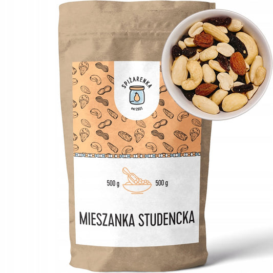 MIESZANKA STUDENCKA orzechy bakalie przekąska 500g DUŻA PACZKA
