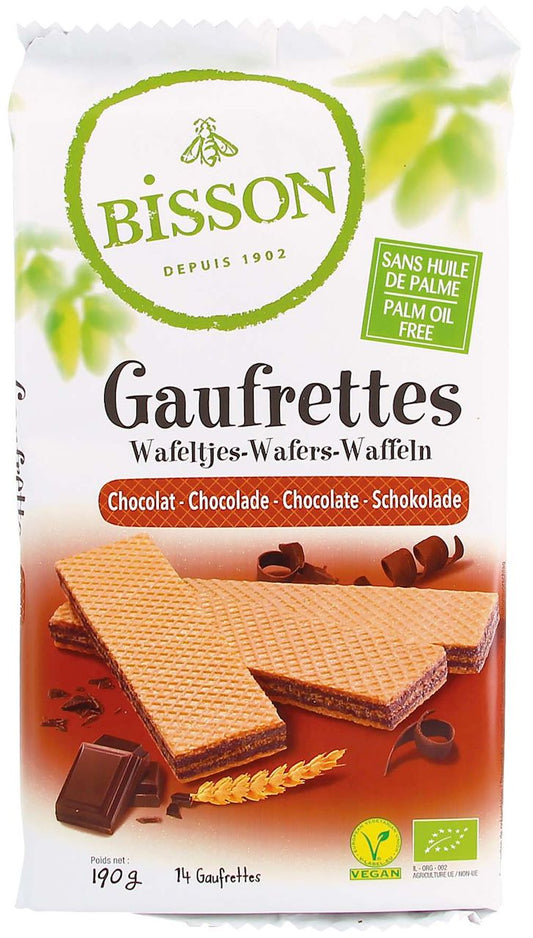 WAFELKI Z KREMEM CZEKOLADOWYM BIO 190 g - BISSON