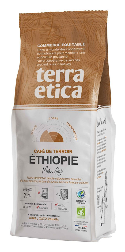 KAWA MIELONA ARABICA 100 % MOKA GUJI ETIOPIA FAIR TRADE BIO 250 g...