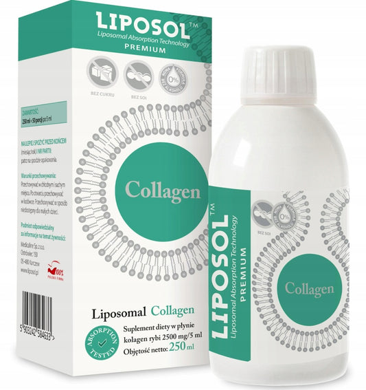Limosomalny KOLAGEN RYBI 5g/10ml 250ml Zdrowe WŁOSY SKÓRA - Liposol