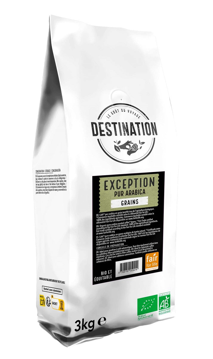 KAWA ZIARNISTA ARABICA 100 % EXCEPTION FAIR FOR LIFE BIO 3 kg - HORECA...