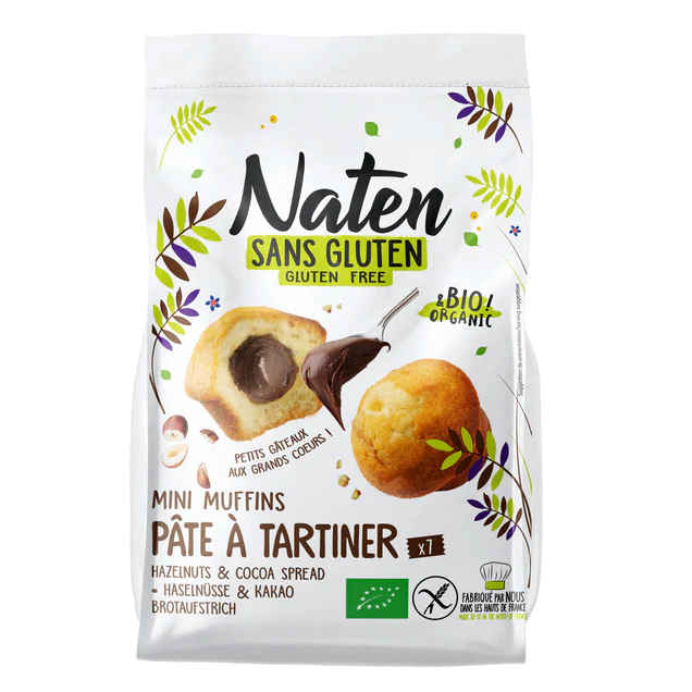 MUFFINKI MINI Z NADZIENIEM ORZECHOWO - KAKAOWYM BEZGLUTENOWE BIO 200 g...