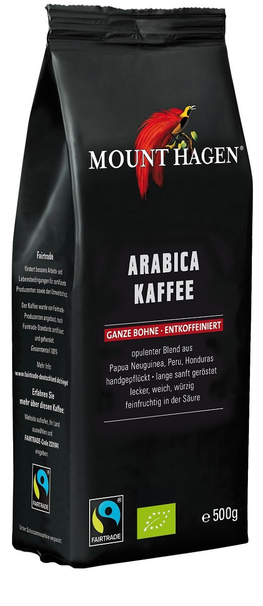 KAWA ZIARNISTA BEZKOFEINOWA ARABICA 100 % FAIR TRADE BIO 500 g - MOUNT...