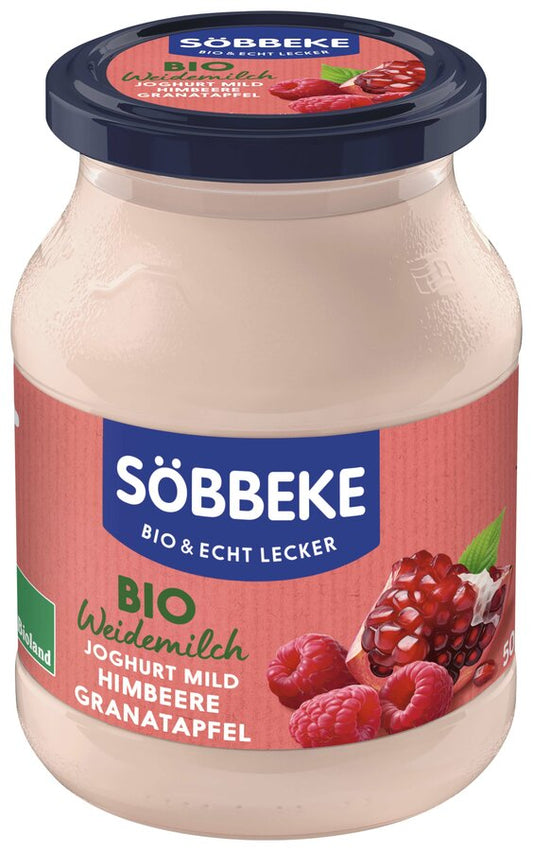 JOGURT KREMOWY MALINA - GRANAT BIO 500 g (SŁOIK) - SOBBEKE
