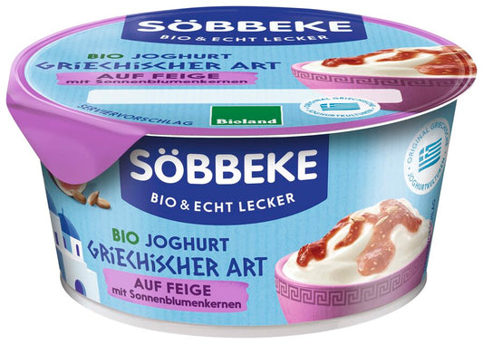 JOGURT TYPU GRECKIEGO Z FIGAMI I SŁONECZNIKIEM BIO 150 g - SOBBEKE