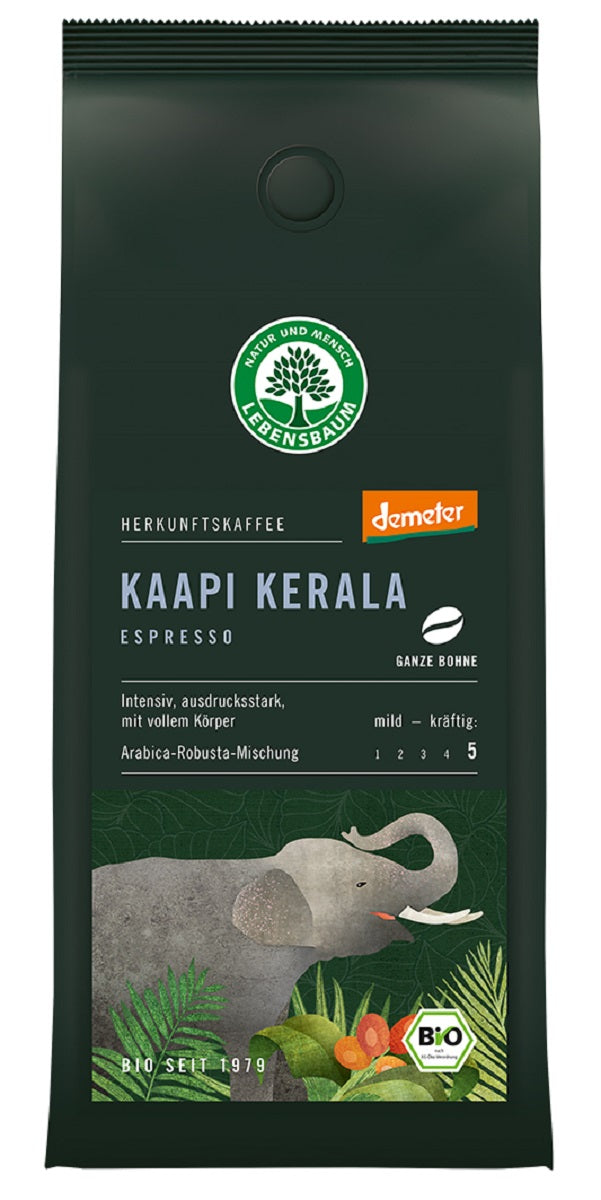 KAWA ZIARNISTA ARABICA/ROBUSTA KAAPI KERALA ESPRESSO DEMETER BIO 250 g...