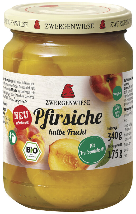 BRZOSKWINIE POŁÓWKI W LEKKIM SYROPIE BEZGLUTENOWE BIO 340 g (175 g)...