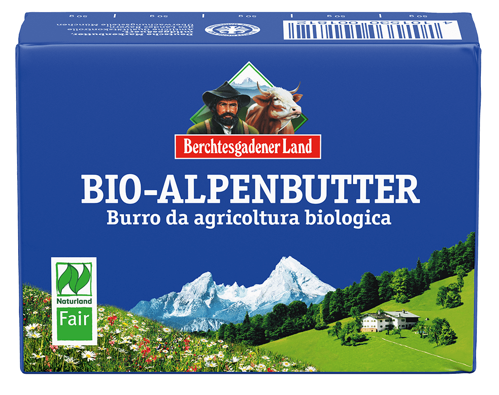 MASŁO ALPEJSKIE KOSTKA (82 % TŁUSZCZU) BIO 250 g - BERCHTESGADENER LAND