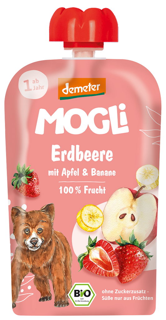 MUS JABŁKO - BANAN - TRUSKAWKA BEZ DODATKU CUKRÓW OD 1 ROKU DEMETER...