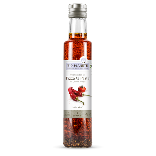 OLEJ DO PIZZY I MAKARONU Z OLIWĄ, POMIDORAMI I CHILI BIO 250 ml - BIO...