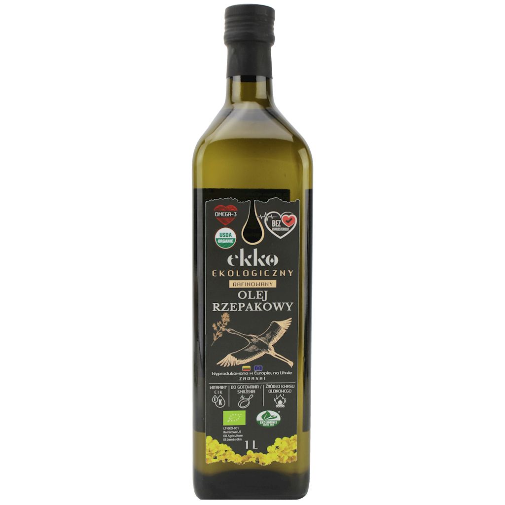 OLEJ RZEPAKOWY DO GOTOWANIA I SMAŻENIA TŁOCZONY NA ZIMNO OMEGA-3 BIO...