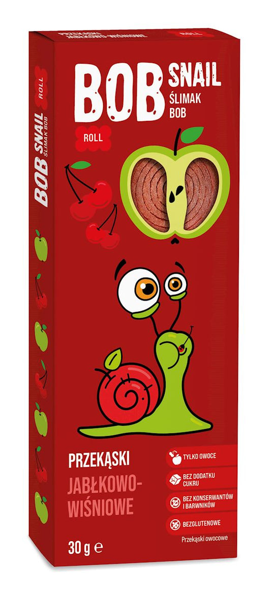 PRZEKĄSKA ROLL JABŁKO - WIŚNIA BEZ DODATKU CUKRÓW BEZGLUTENOWA 30 g...