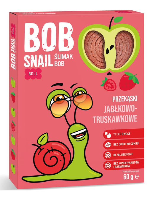 PRZEKĄSKA ROLL JABŁKO - TRUSKAWKA BEZ DODATKU CUKRÓW BEZGLUTENOWA 60...
