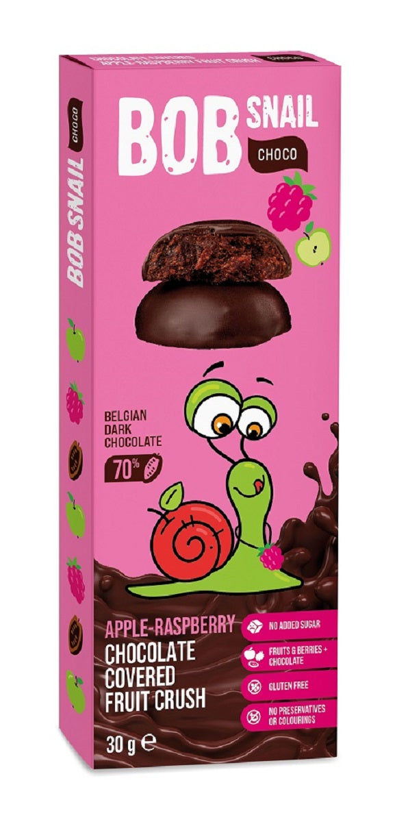 PRZEKĄSKA CHOCO JABŁKO - MALINA W CZEKOLADZIE CIEMNEJ BELGIJSKIEJ BEZ...