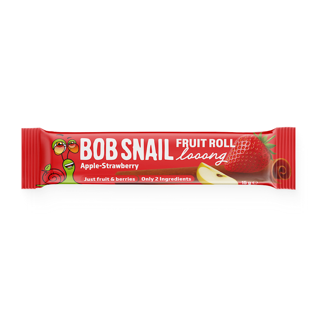 PRZEKĄSKA ROLL LONG JABŁKO - TRUSKAWKA BEZ DODATKU CUKRÓW 15 g - BOB...