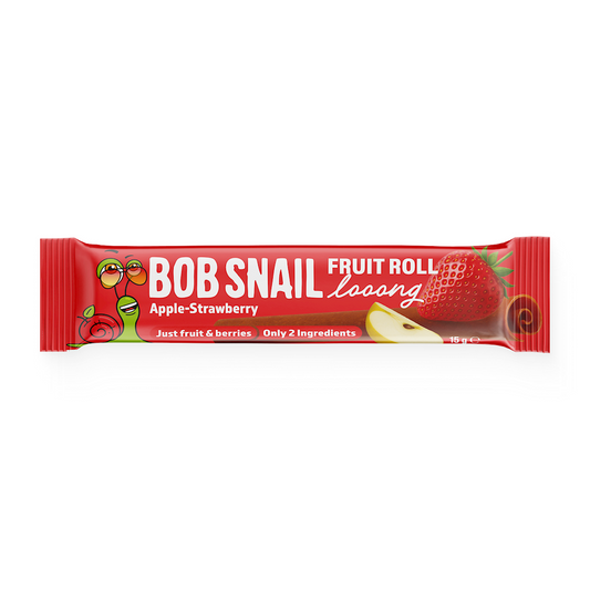 PRZEKĄSKA ROLL LONG JABŁKO - TRUSKAWKA BEZ DODATKU CUKRÓW 15 g - BOB...