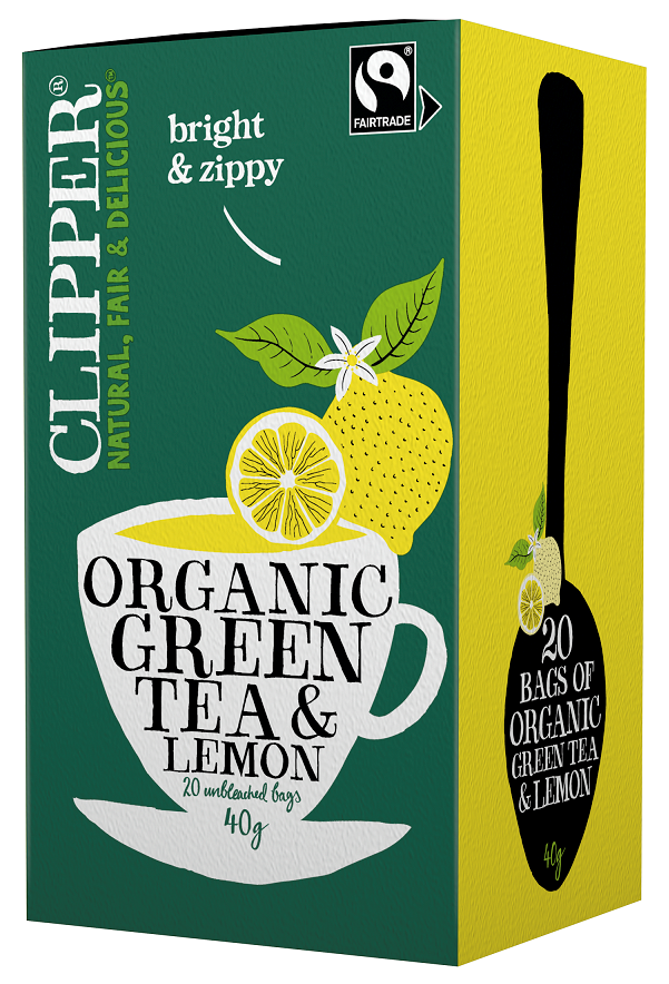HERBATA ZIELONA Z CYTRYNĄ FAIR TRADE BIO (20 x 2 g) 40 g - CLIPPER