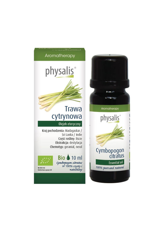 OLEJEK ETERYCZNY TRAWA CYTRYNOWA BIO 10 ml - PHYSALIS