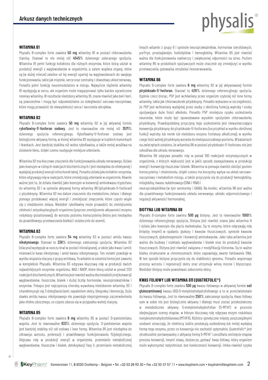 WITAMINA B COMPLEX FORTE 30 TABLETEK - PHYSALIS
