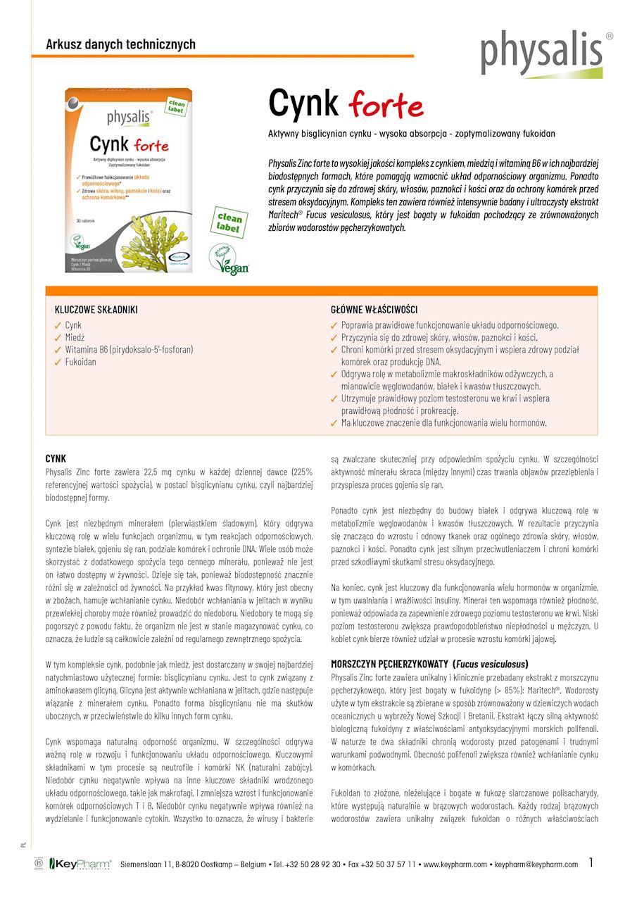 CYNK FORTE 30 TABLETEK - PHYSALIS