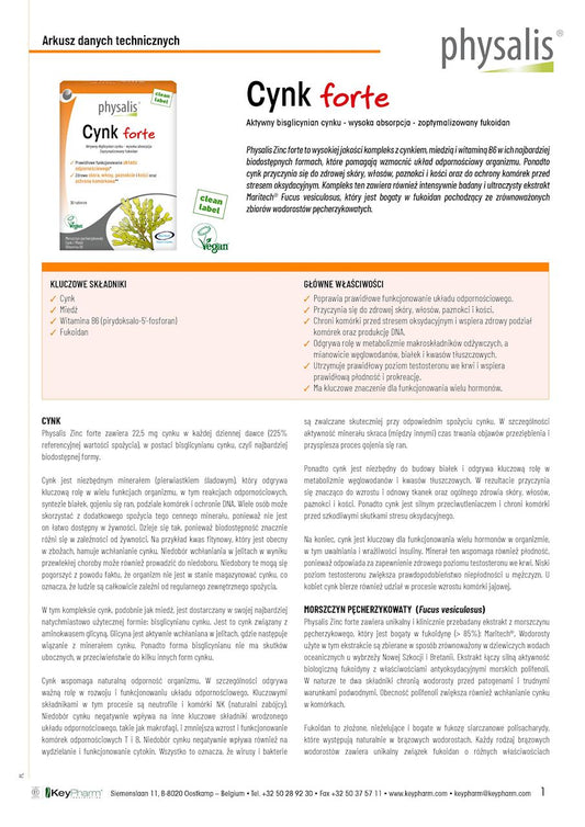 CYNK FORTE 30 TABLETEK - PHYSALIS