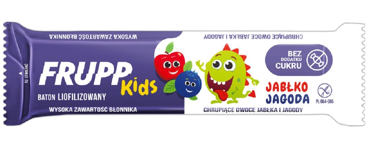 BATON DLA DZIECI LIOFILIZOWANY JABŁKO - JAGODA BEZGLUTENOWY 9 g...