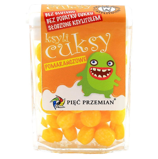 CUKIERKI Z KSYLITOLU KSYLICUKSY O SMAKU POMARAŃCZOWYM BEZGLUTENOWE 13...
