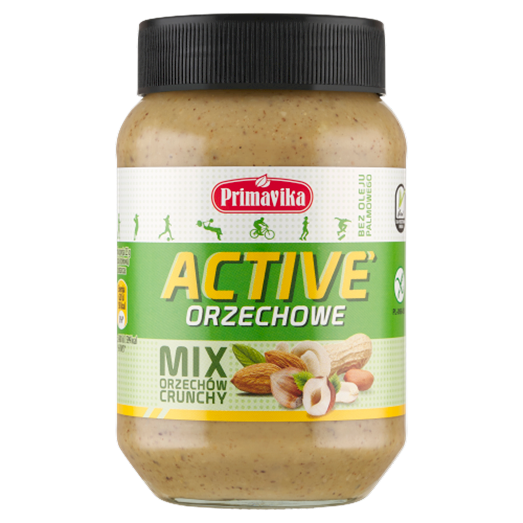 KREM ORZECHOWY CRUNCHY MIX (4 ORZECHY) SOLONY BEZGLUTENOWY 470 g...