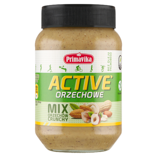 KREM ORZECHOWY CRUNCHY MIX (4 ORZECHY) SOLONY BEZGLUTENOWY 470 g...