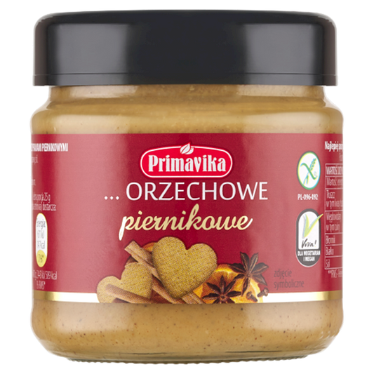 PASTA ORZECHOWA PIERNIKOWA BEZGLUTENOWA 185 g - PRIMAVIKA