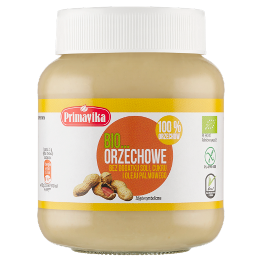 KREM Z ORZESZKÓW ZIEMNYCH PRAŻONYCH 100 % BEZGLUTENOWY BIO 360 g...