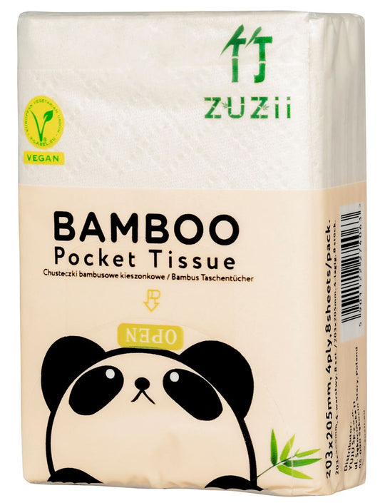 CHUSTECZKI BAMBUSOWE KIESZONKOWE 4 - WARSTWOWE 8 x 8 szt. - ZUZII