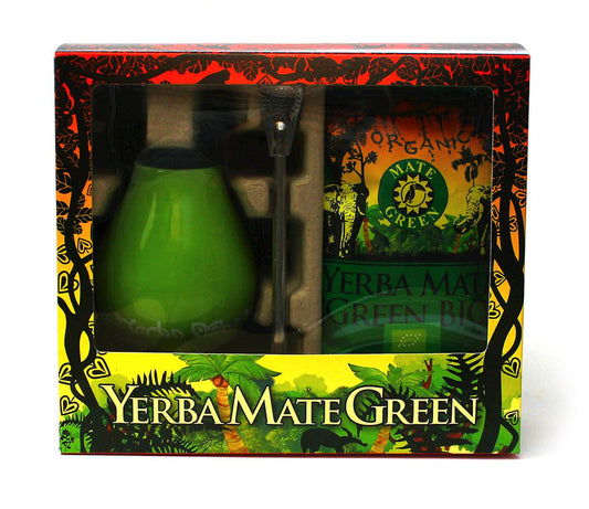 ZESTAW (YERBA MATE BIO 400 g, MATERO (LOSOWY WZÓR), BOMBILLA) - YERBA...