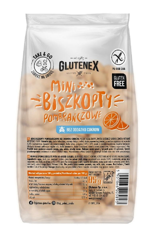 BISZKOPTY MINI POMARAŃCZOWE BEZ DODATKU CUKRÓW BEZGLUTENOWE 85 g...