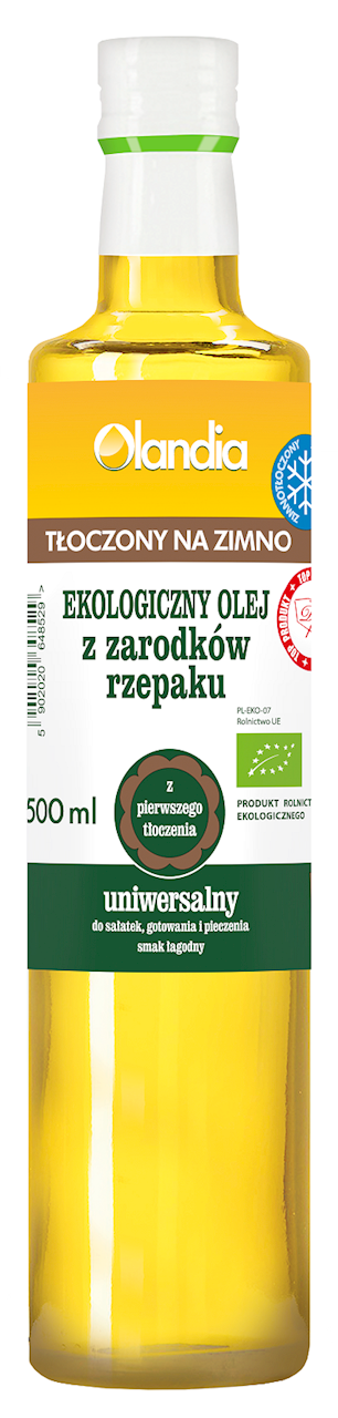 OLEJ Z ZARODKÓW RZEPAKU UNIWERSALNY TŁOCZONY NA ZIMNO OMEGA-3 BIO 500...