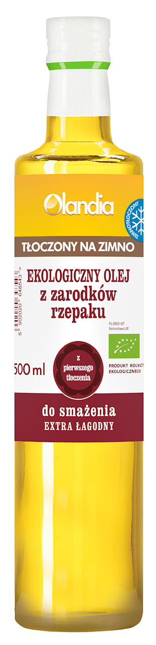 OLEJ Z ZARODKÓW RZEPAKU DO SMAŻENIA TŁOCZONY NA ZIMNO BIO 500 ml...
