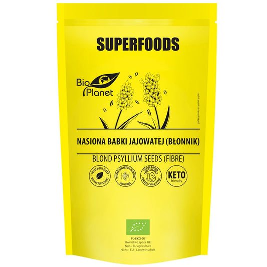 NASIONA BABKI JAJOWATEJ (BŁONNIK) BIO 250 g - BIO PLANET SUPERFOODS