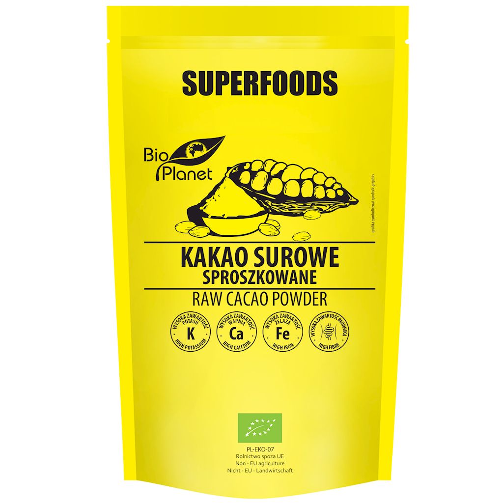 KAKAO SUROWE SPROSZKOWANE BIO 150 g - BIO PLANET SUPERFOODS